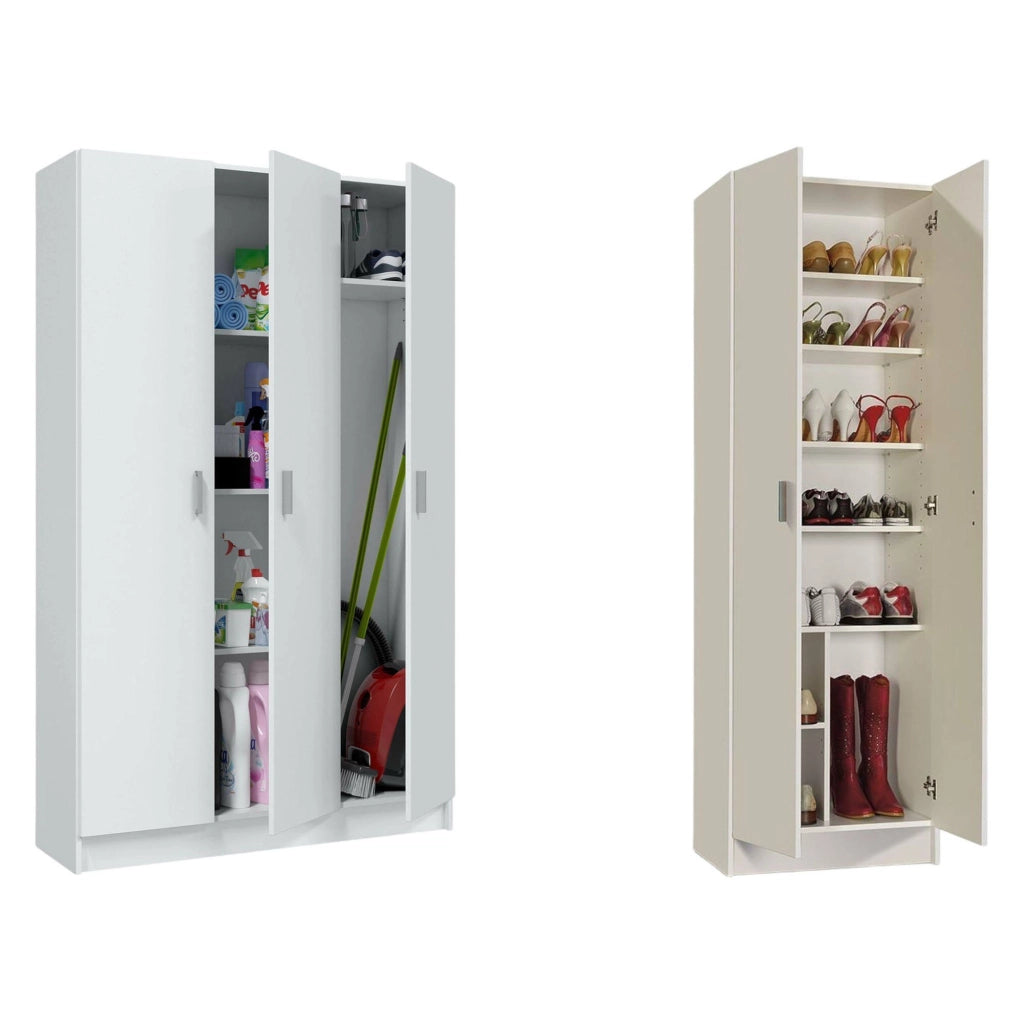 Tergu, Armadio Multiuso Grande Modulabile, 168x180h cm Bianco