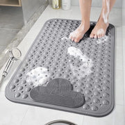 Sfregiatore antiscivolo da 70 x 40 cm con pinze e massaggio confortevole, lavabile in lavatrice - Grigio