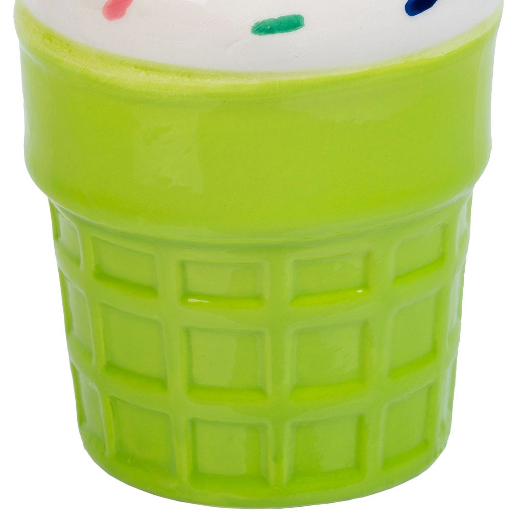 Portapenne in ceramica satinata verde d7,5x15h