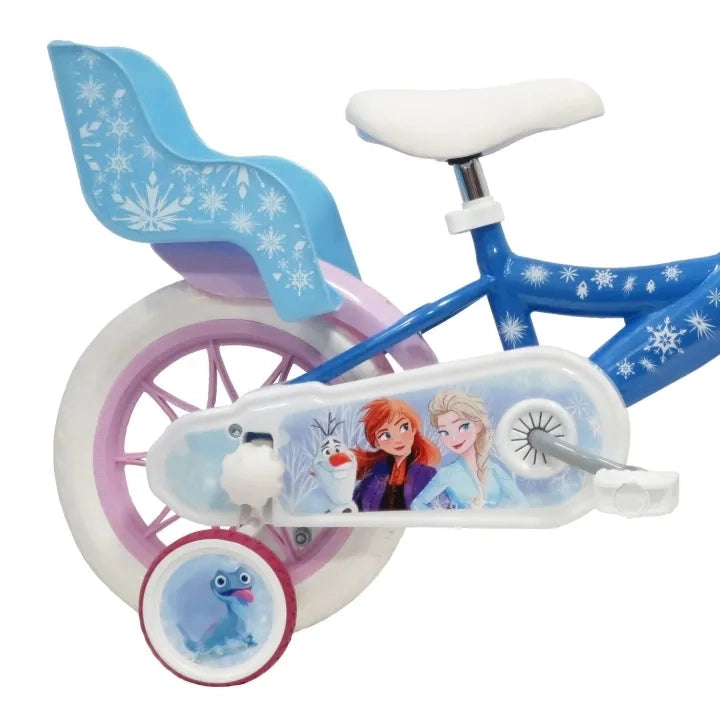 FROZEN 12, bicicletta per bambini, adatta a bambini tra i 3 e i 5 anni, per altezza tra 85 e 105 cm, cestino e portabamb
