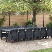 Set da Pranzo da Giardino 13 Pezzi con Cuscini Antracite Polyrattan