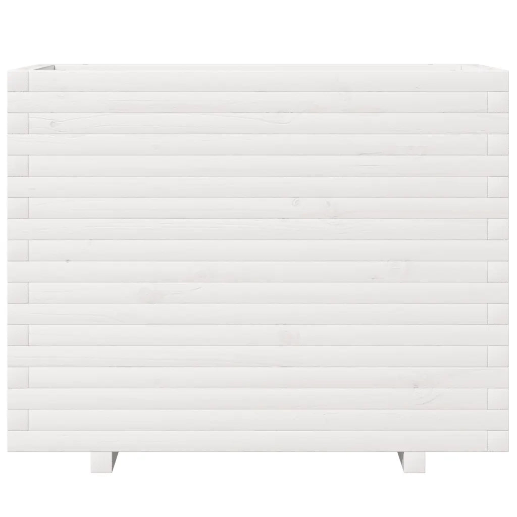 Fioriera da Giardino Bianca 90x40x72,5cm Legno Massello di Pino 3282595
