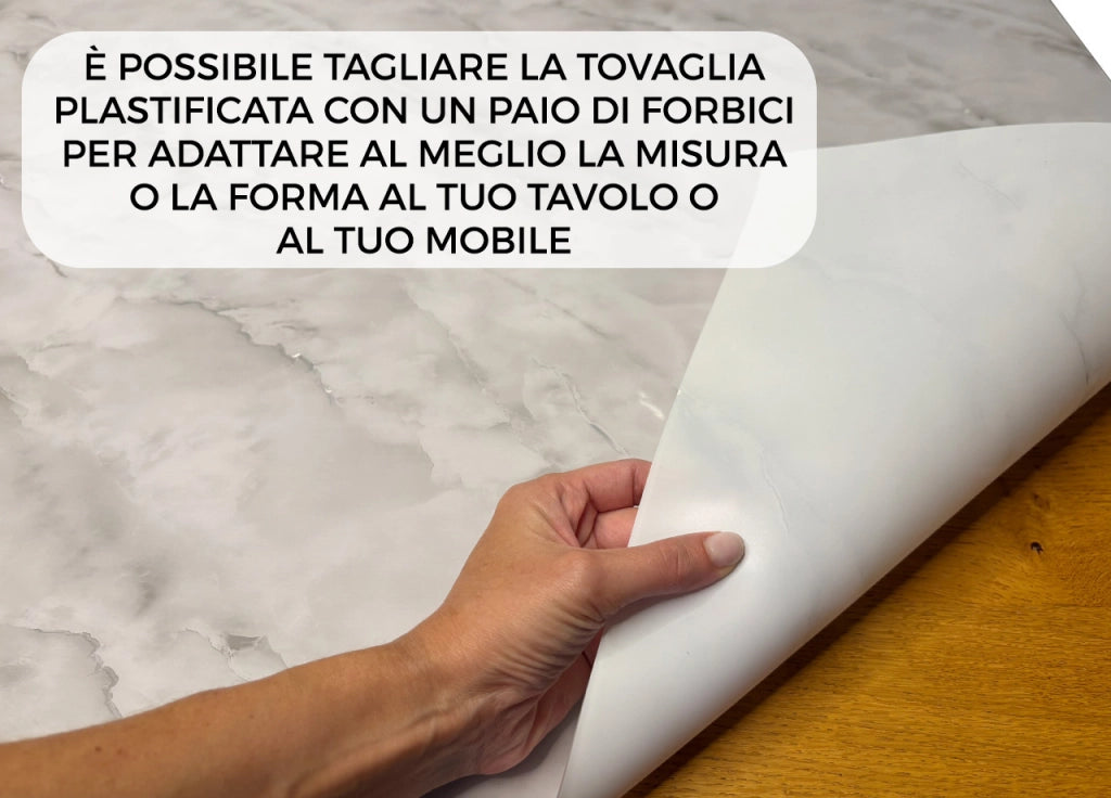 Tovaglia Antimacchia Plastificata PVC Proteggi Tavolo Crystal Marmo 1,55mm - 100X200 - D9