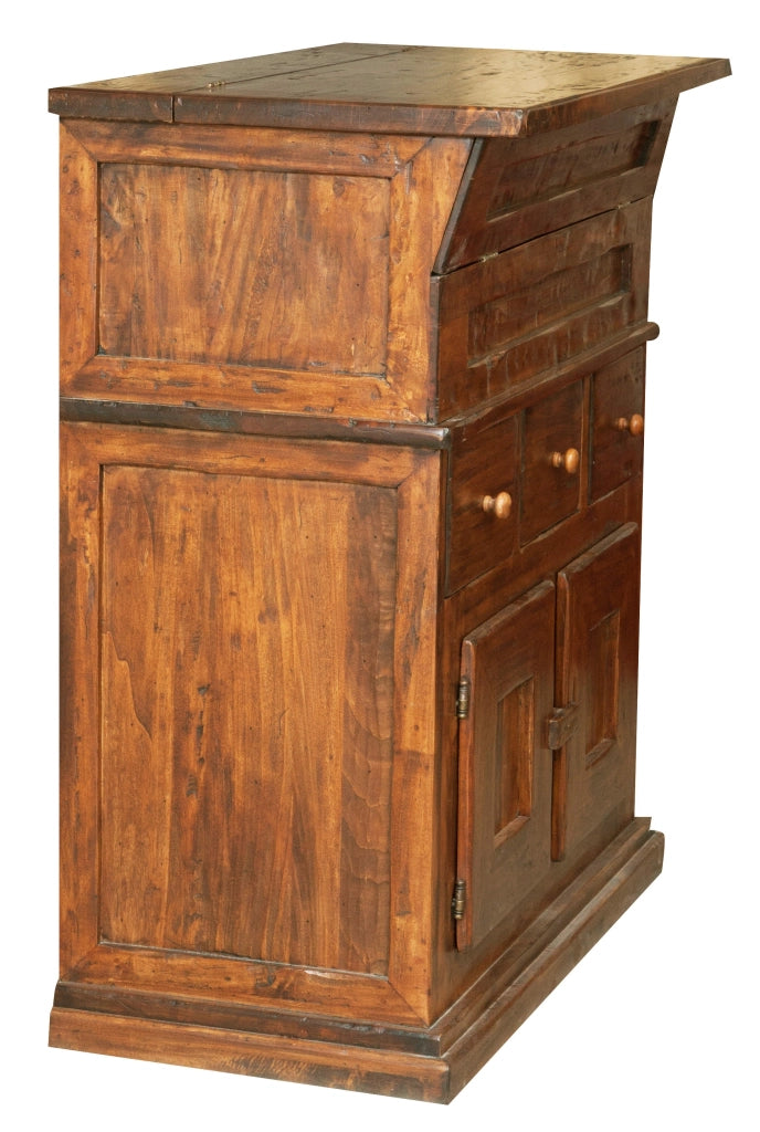 Biscottini Madia in legno massello di tiglio finitura noce L81xPR45xH92 cm. Made in Italy