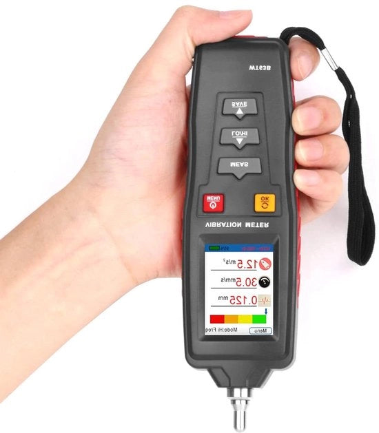 Misuratore di VibrazioneAccelerometro Digitale Vibrometro Manuale Accelerazione Velocità Displacement Tester WT63B