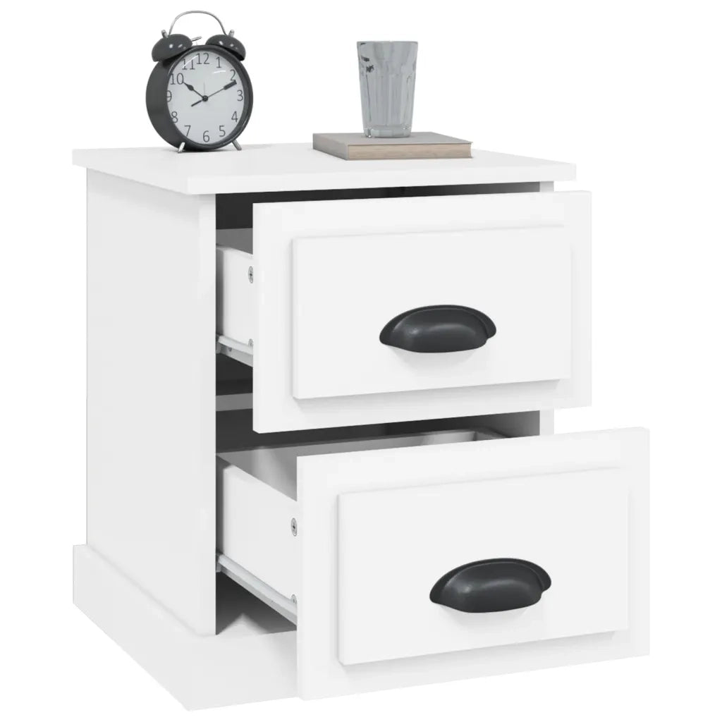 Comodino | Armadio da Notte | Mobiletto da notte Bianco 39x39x47,5 cm in Legno Multistrato