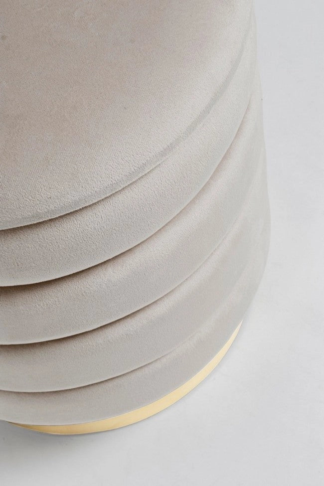 Set 2 Pouf Contenitore Darina Beige in Legno