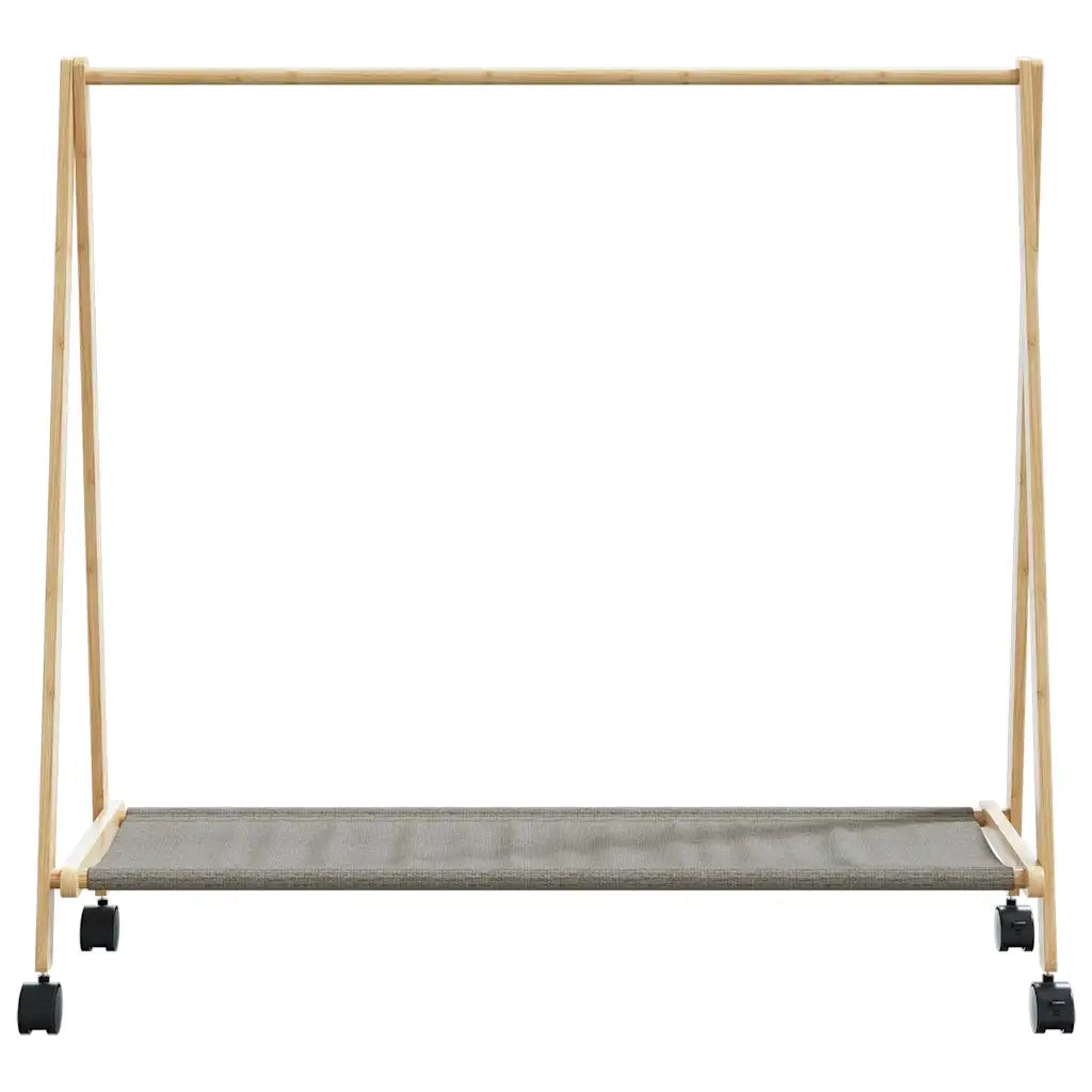 Appendiabiti con Ripiani e Ruote 106x34x106,5 cm in Bambù 4008905