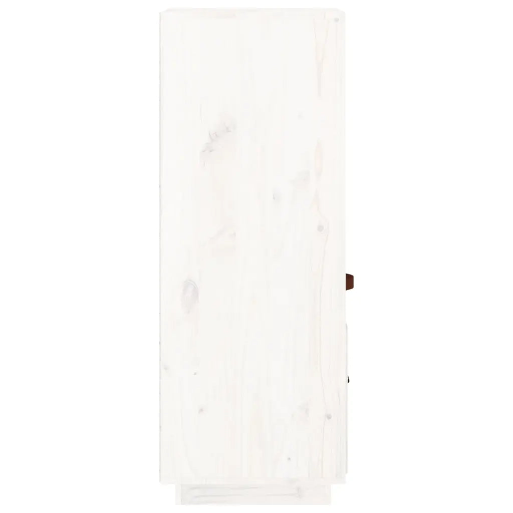 Credenza Bianca 34x40x108,5 cm in Legno Massello di Pino