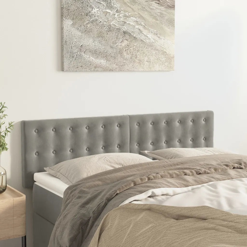 Testiera | Testata Grigio Chiaro 144x5x78/88 cm in Velluto