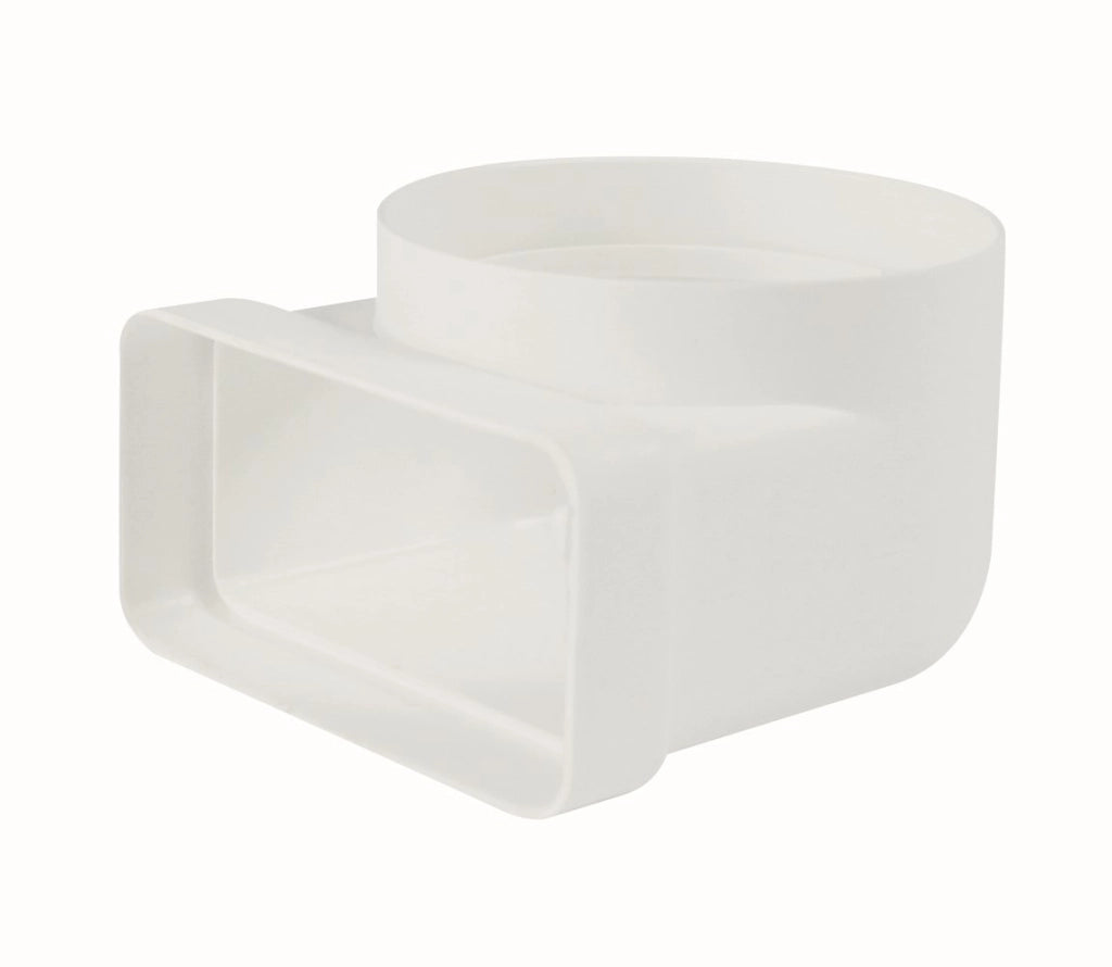 Gomito 90gradi rettang. circolare 100-55x110 bianco per cappe
