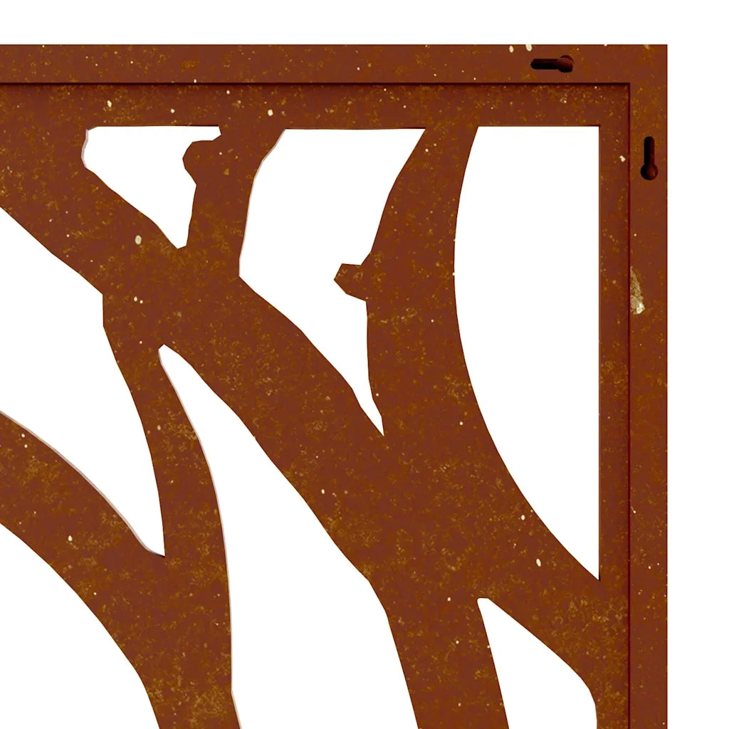 Decorazione Muro da Giardino 105x55cm Conchiglia Acciaio Corten 824476