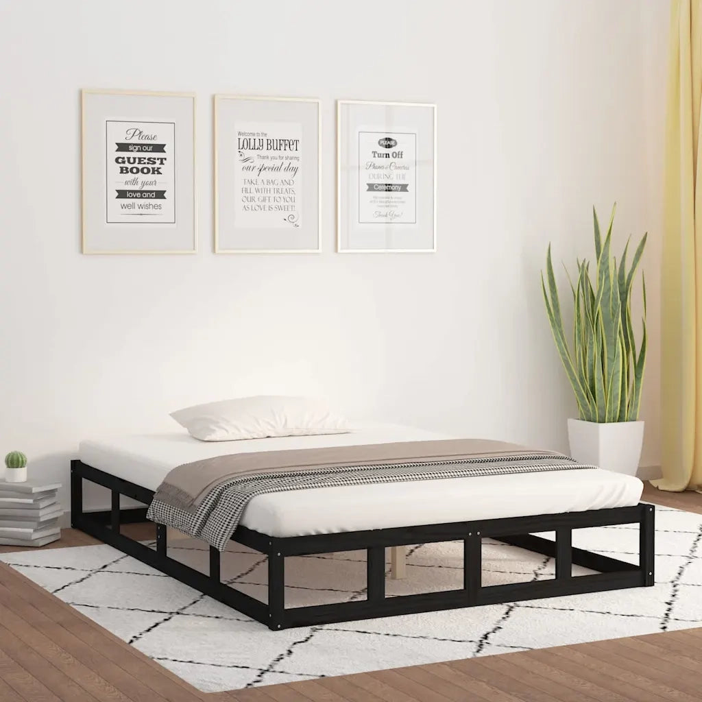 Giroletto Nero 140x190 cm in Legno Massello 820845