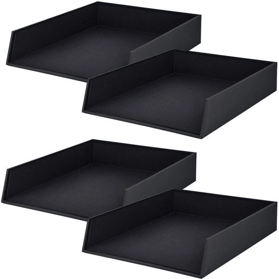 Archivio per DIN A4, nero, 4 pezzi, scatole archiviate, cassetta per lettere 26 x 6 x 32 cm
