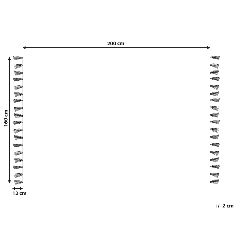 Tappeto in cotone beige 160 x 230 cm rettangolare frange motivo geometrico soggiorno camera da letto