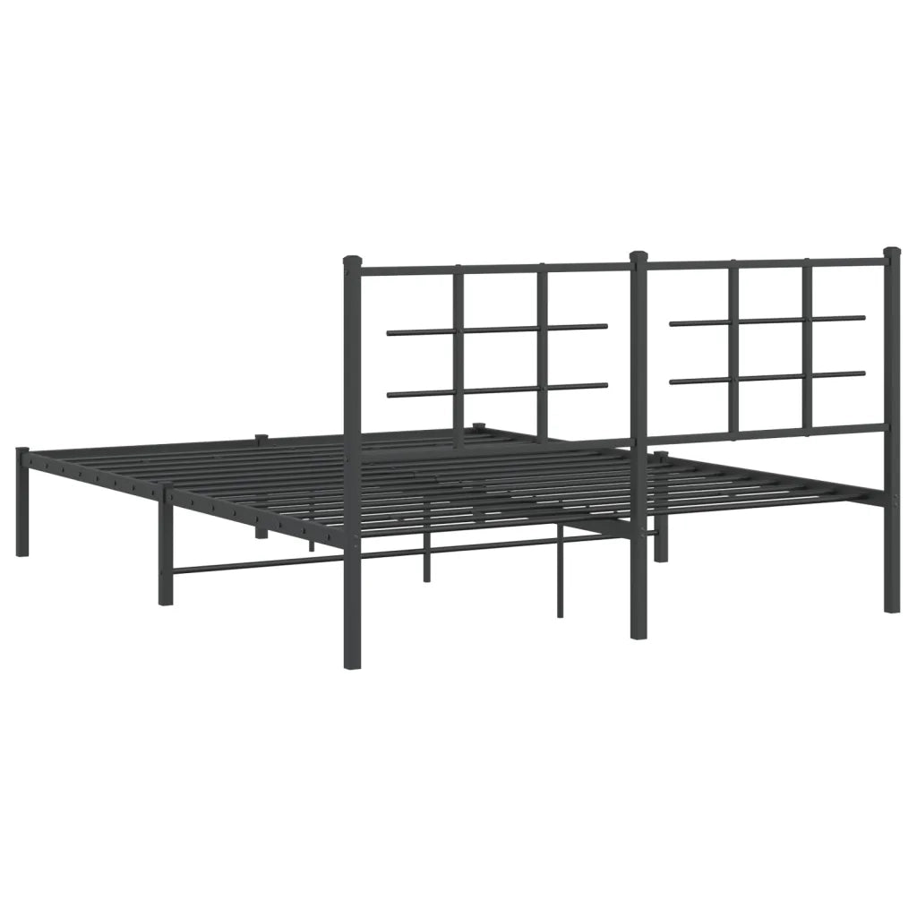 Giroletto con Testiera in Metallo Nero 150x200 cm 355563