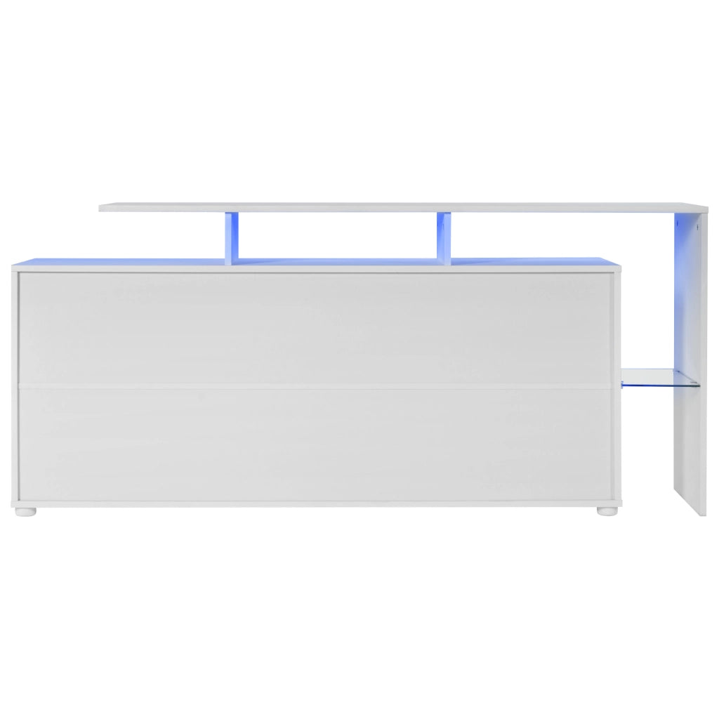 Mobile TV con LED ¨C MINIMAL ¨C Bianco Lucido, Soggiorno, Credenza, Parete