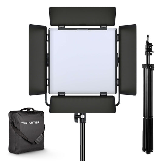 Instarter Faretto per fotografia, Pannello LED per studio fotografico da 60 W, Luce per video con spettro RGB 360°, controllo tramite App, illuminazione bicolore