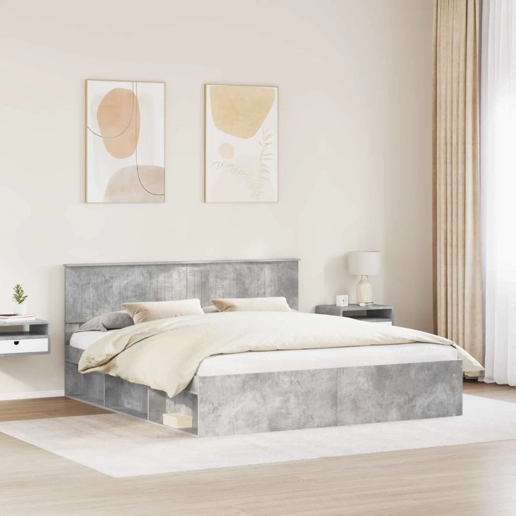 Struttura del letto Calcestruzzo 180 x 200 cm Pino massello 3410567