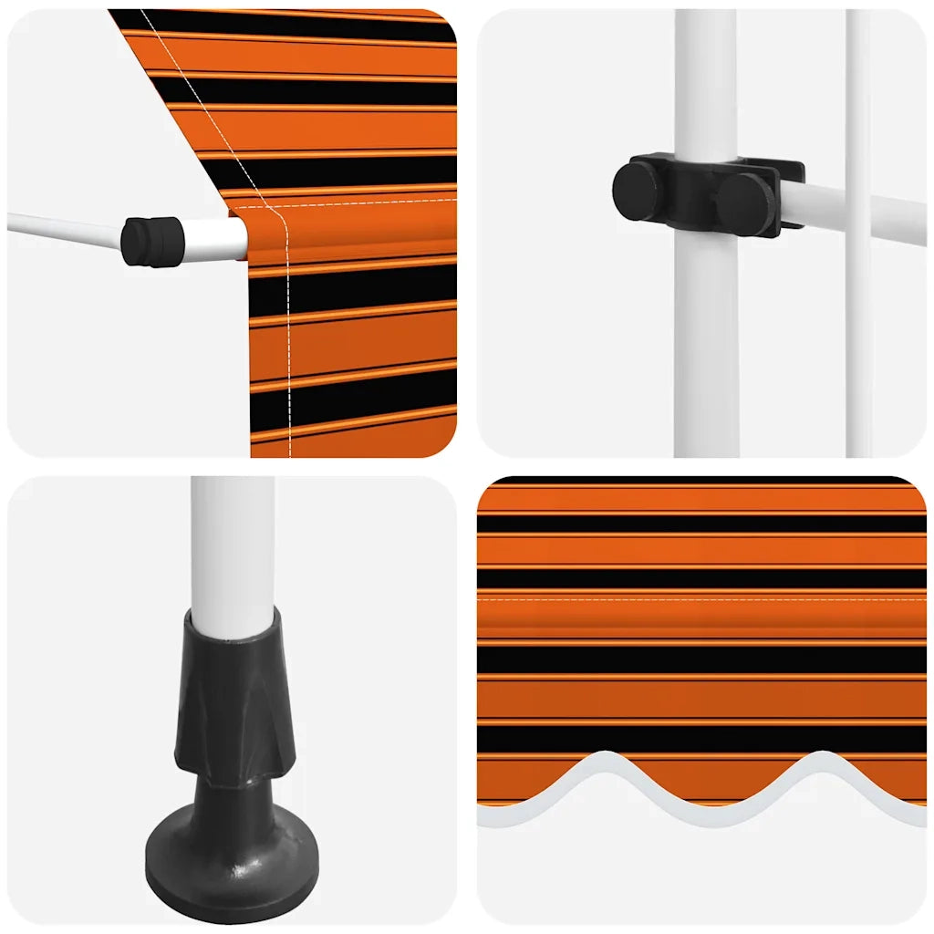 Tenda da Sole Retrattile Manuale 150 cm Arancione e Marrone 145835