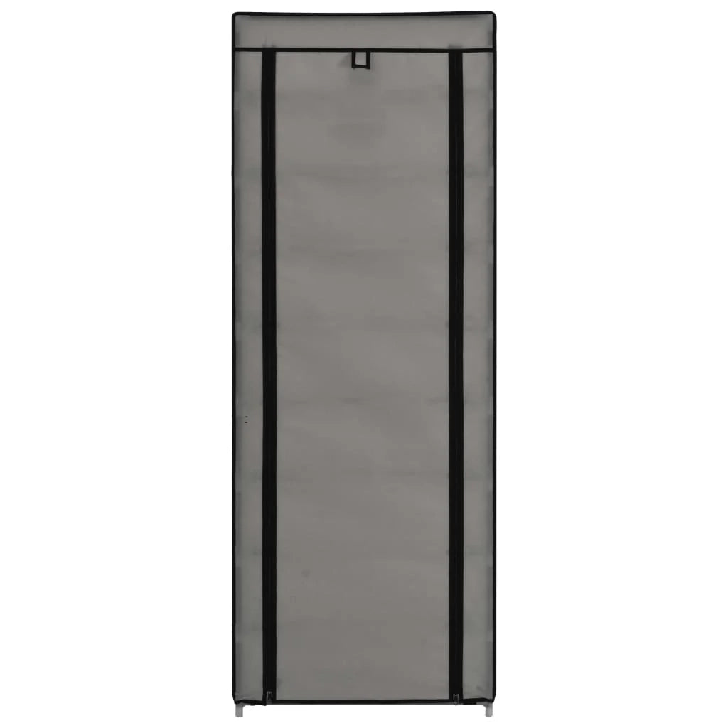 Scarpiera mobile contenitore per scarpe mobile ingresso/corridoio/soggiorno con coperchio 57 x 29 x 162 cm tessuto grigio 02_0021410