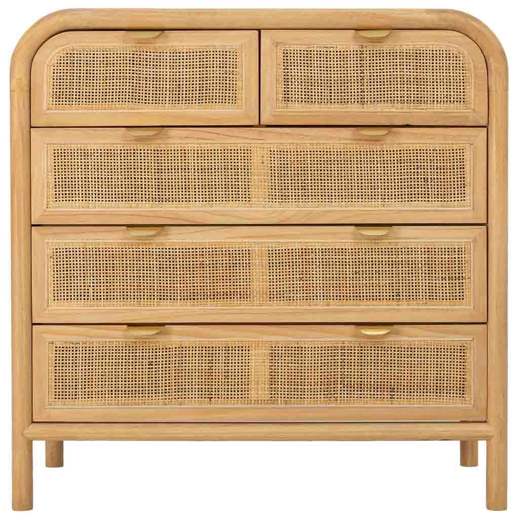 Cassettone in legno e rattan marrone 80x40x81h cm