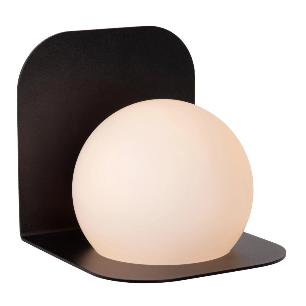 Applique bagno nera sfera vetro 1xG9 IP44 Lucide DAVY