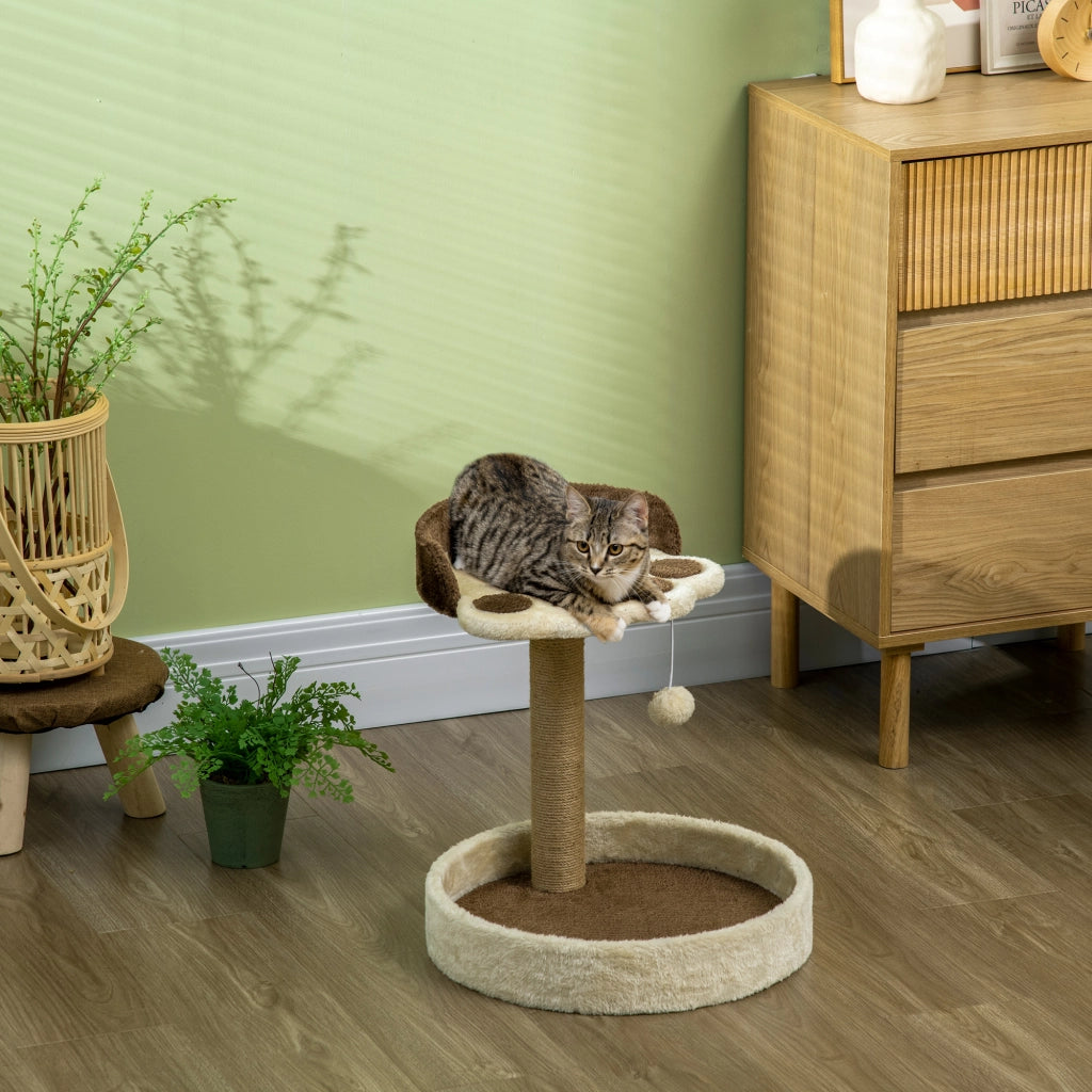 Torre per Gatti con 2 Cuscini e Poste di Yute ¨C Zephmum ¨C Marrone 44 cm
