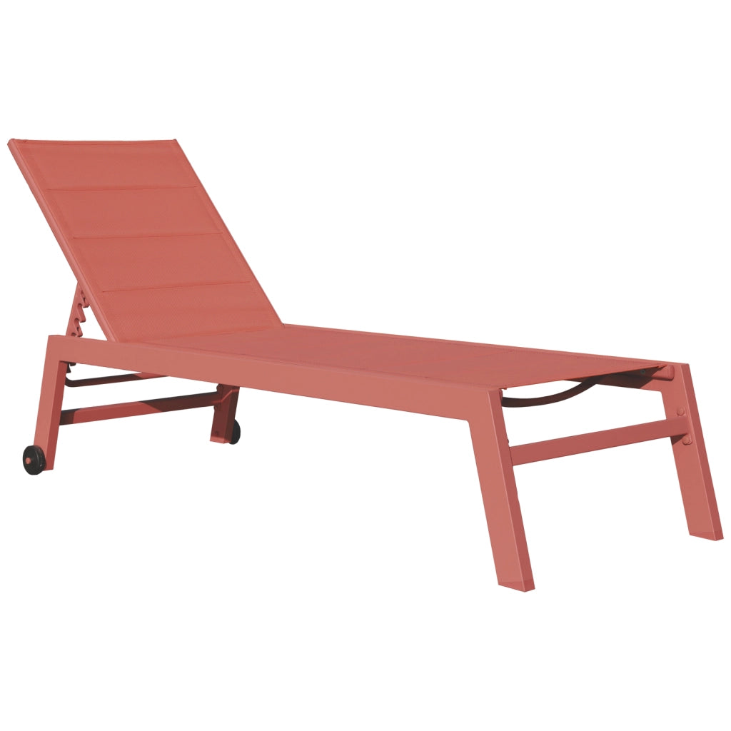 Lettino BARBADOS in textilene terracotta - alluminio terracotta