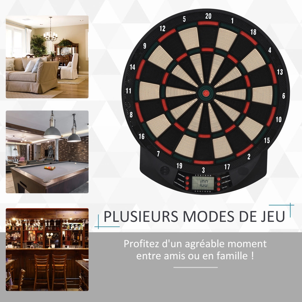 Gioco di freccette elettronico ¨C zephmum ¨C 12 freccette, 27 giochi, 8 giocatori, LED nero