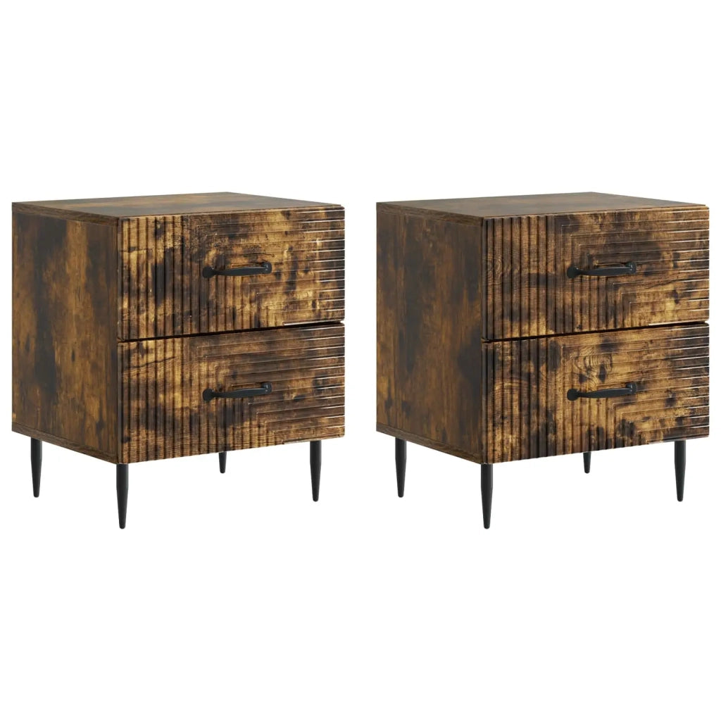 Armadio da Notte 2 pcs Rovere Fumo 43 x 34,5 x 47,5 cm 894766