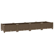 Fioriera rialzata per piante e fiori giardino 160 x 40 x 23 cm polipropilene marrone 02_0000916