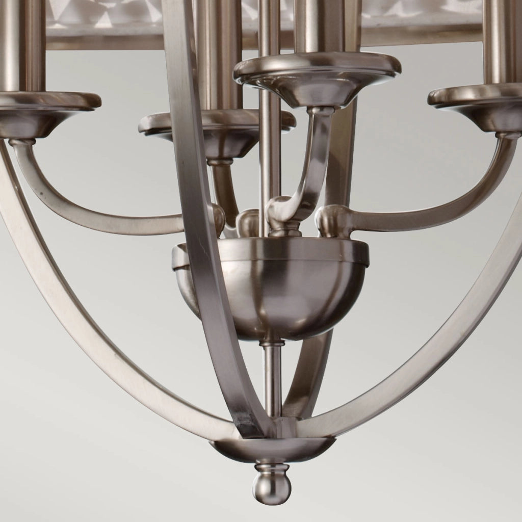 Lampadario Zara Feiss acciaio spazzolato 4xE14 Ø61cm