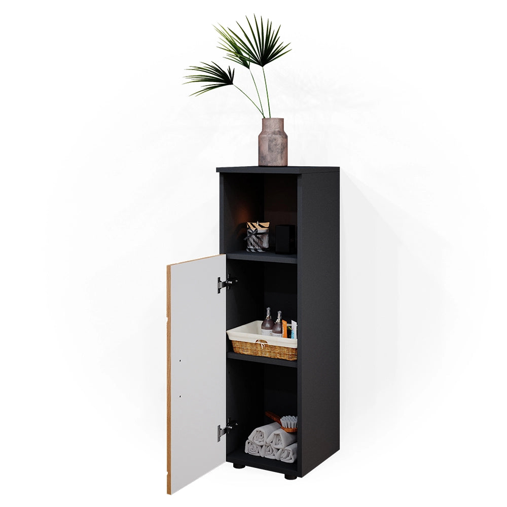Mobiletto bagno Irma Rovere dorato/Antracite 30 x 95 cm Vicco