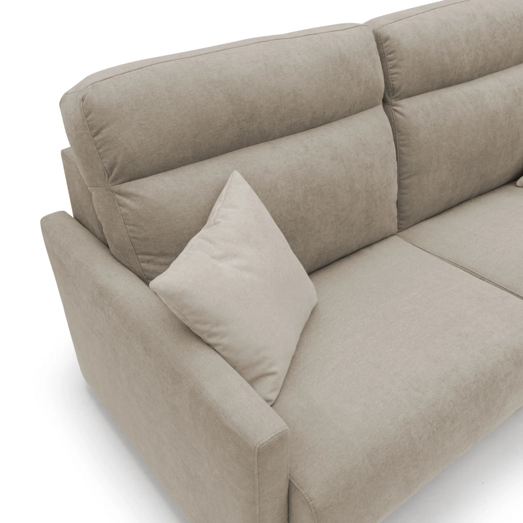 Margot Divano letto matrimoniale con schienale morbido alto in tessuto T02 156 cm (mat.120x197) beige