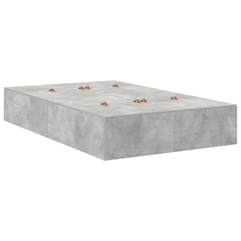Struttura letto con contenitore con porta Grigio cemento 120 cm 3335688