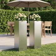 Vaso da giardino 2 pz Argento 20 x 20 x 75 cm Acciaio Inox 8005325