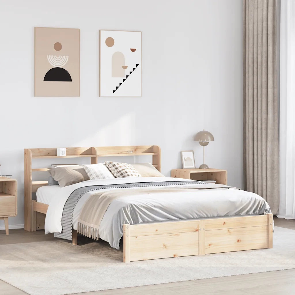 Giroletto con Testiera 140x190 cm in Legno Massello di Pino