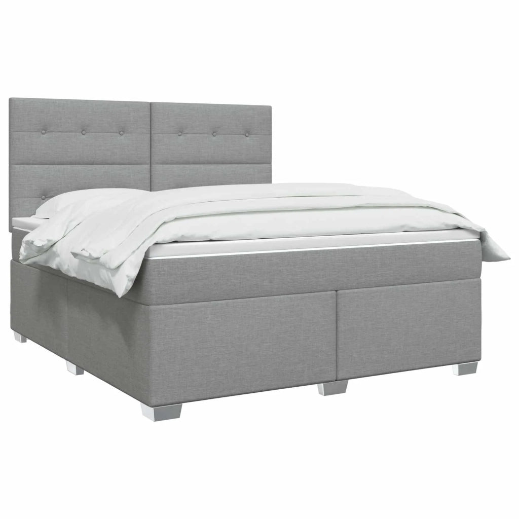 Letto box spring con materasso Grigio Chiaro 160 x 200 cm 3453444