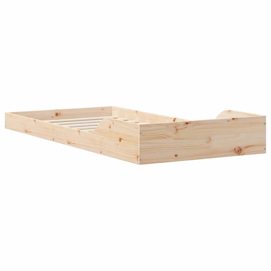 vidaXL Struttura del letto Marrone Legno di pino massello