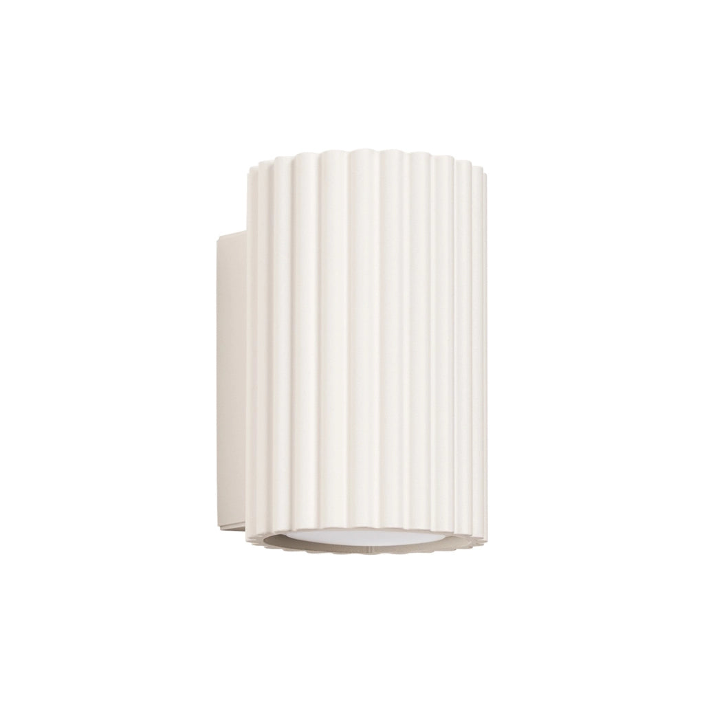 Applique moderna beige tubo rigato 10cm up/down GU10