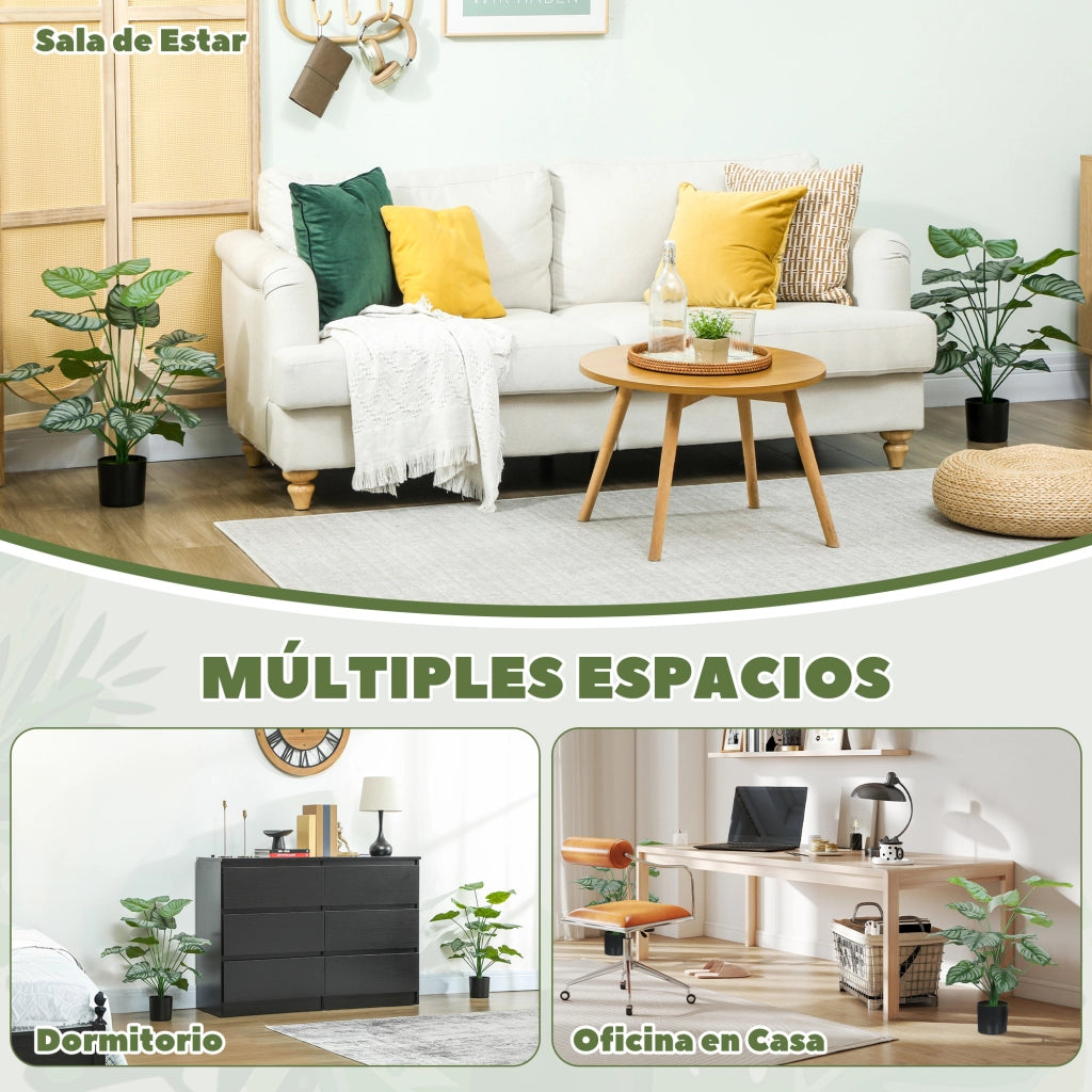 Pianta Artificiale Decorativa 65 cm ¨C Xylo ¨C con Vaso e Foglie Verde per Interno