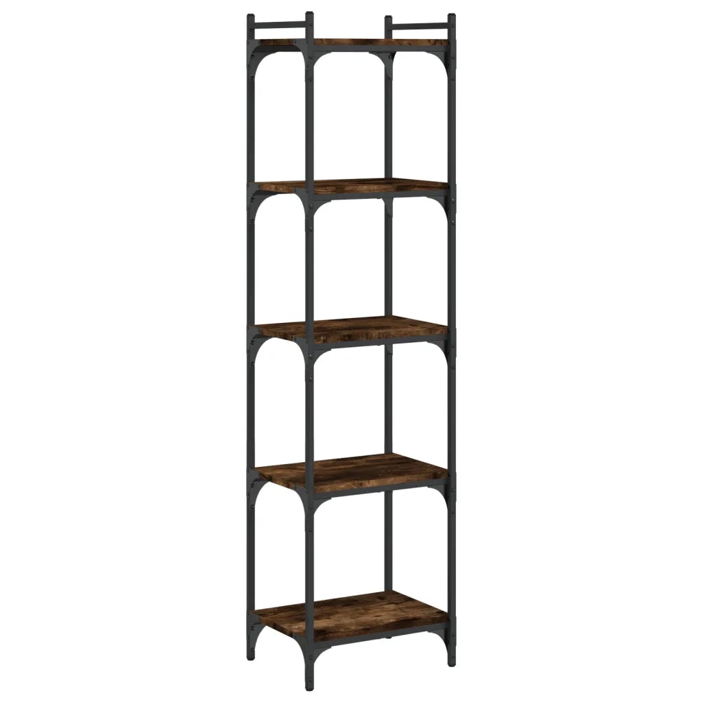 Libreria a 5 Ripiani-Scaffale per Libri-Mobile di Stoccaggio Rovere Fumo 40x30x154 cm Legno Multistrato