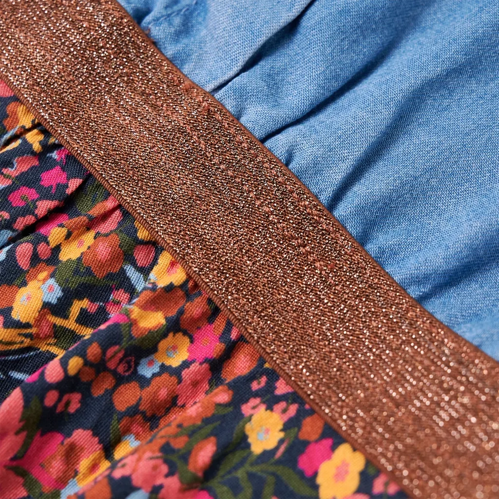 Abito da Bambina a Maniche Lunghe Blu Marino e Blu Denim 104 CFW7971818