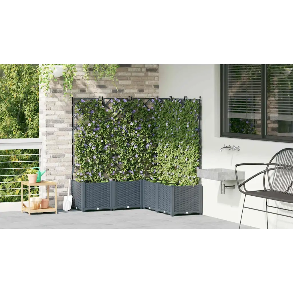 Vaso da giardino 5 pcs Grigio Chiaro 120 x 120 x 143 cm 42002889