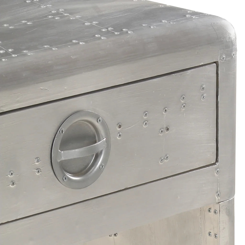 Credenza | Madia | Buffet da pranzo | Armadio da pranzo Stile Aviatore 110x35x75 cm in Metallo