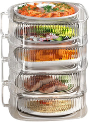 Copertura per alimenti trasparente - Stacking per insalate - Impermeabile - In plastica - 4 strati - Conservazione di varietà - Riproduzione di alimenti
