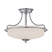 Lampada A Soffitto Contemporanea Griffin Metallo Nichel Antico 3 Luci E27