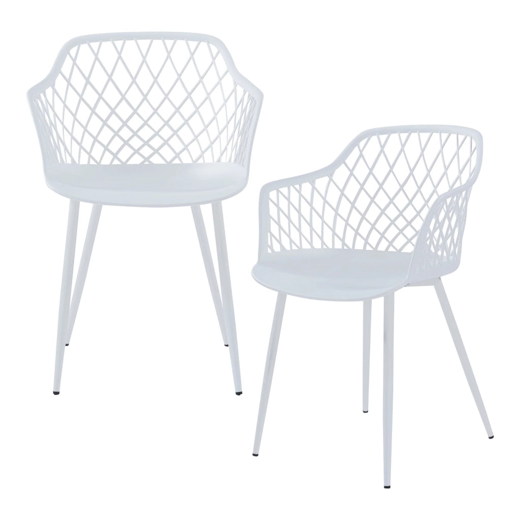 Set di 2 sedie da pranzo/soggiorno/cucina dal design moderno 82 x 56 x 52 cm bianco 03_0009623