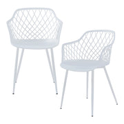 Set di 2 sedie da pranzo/soggiorno/cucina dal design moderno 82 x 56 x 52 cm bianco 03_0009623